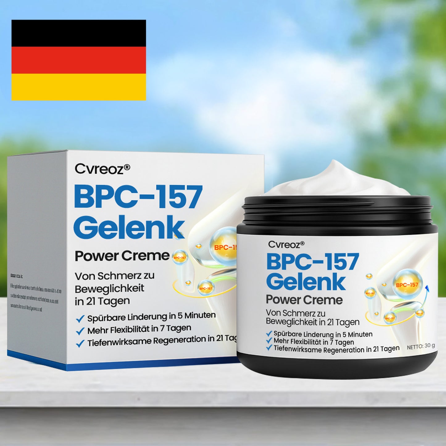 Cvreoz® BPC-157 Gelenkcreme – Schnelle Schmerzlinderung & nachhaltige Regeneration