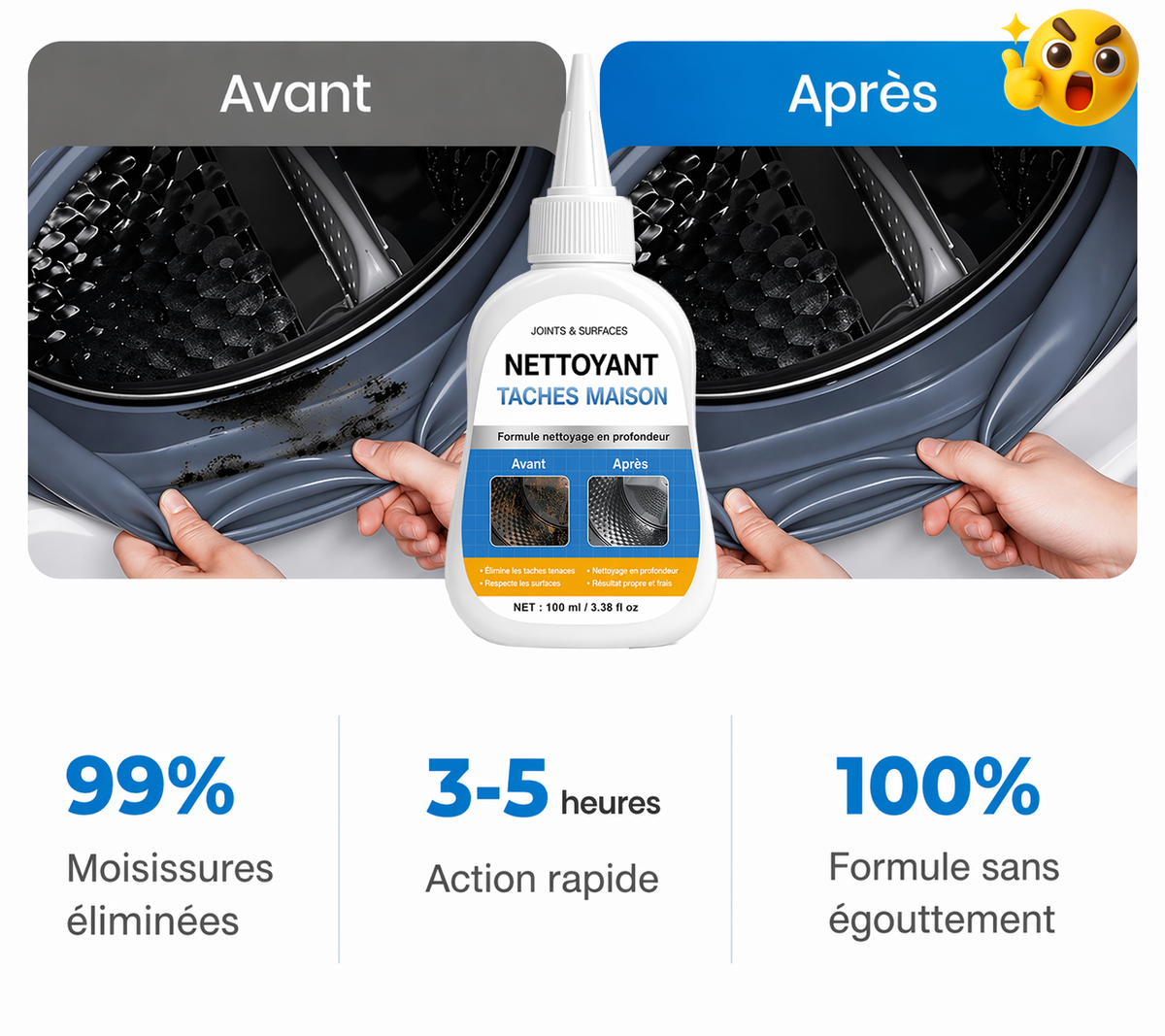 KUBOZN® Gel anti-moisissure – Éliminez rapidement la moisissure noire sans frotter