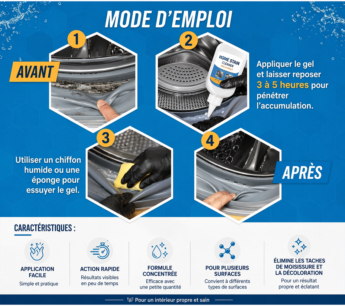 KUBOZN® Gel anti-moisissure – Éliminez rapidement la moisissure noire sans frotter