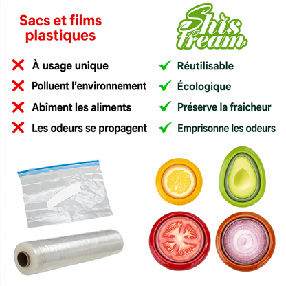Capsules extensibles en silicone🍅🥑 Gardez vos fruits et légumes frais avec ces dosettes extensibles !