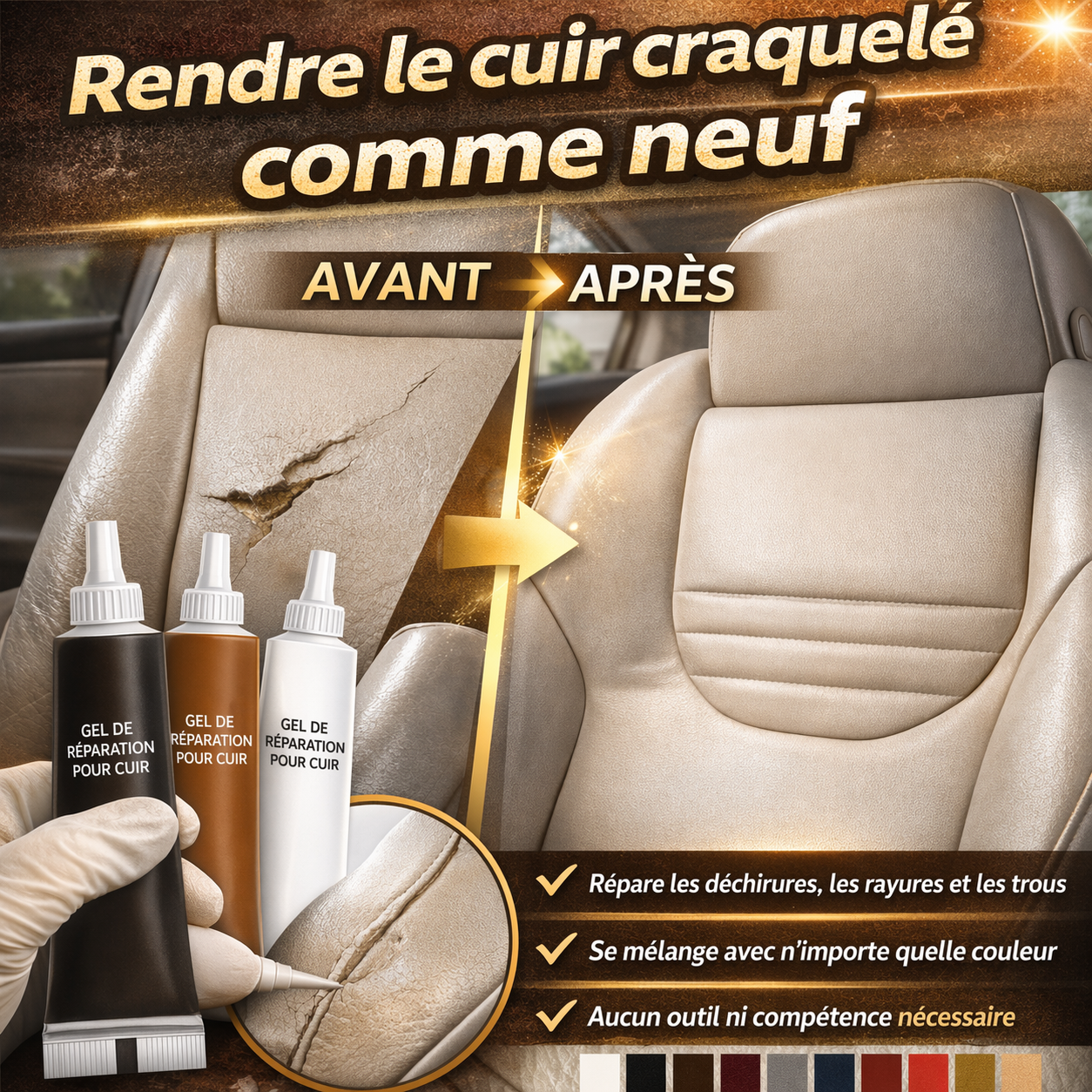 💡 Boutique officielle : Fonction de réparation puissante — Gel de réparation pour cuir avancé KUBOZN®